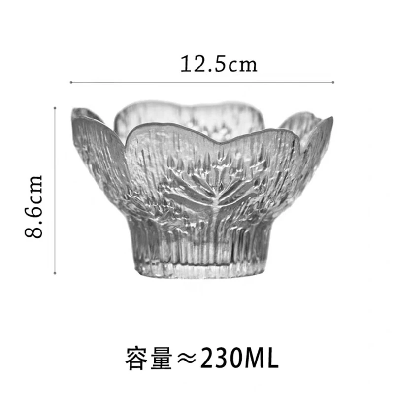 新时尚花瓣浮雕玻璃水果碗冰淇淋小碗沙拉燕窝高脚甜品家用复古风