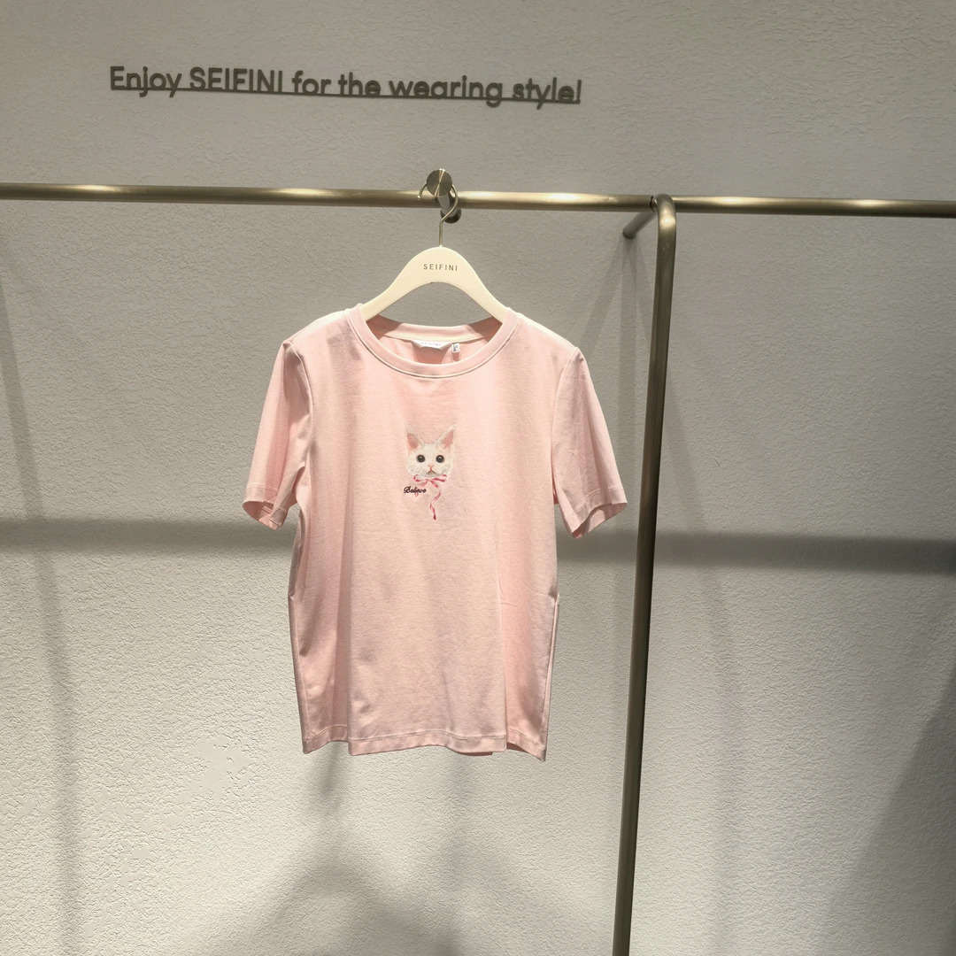 SEIFINI/诗凡黎2025夏季新款猫咪短T3G5100811