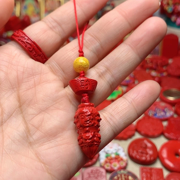 天然辰砂工艺品朱砂手机坠