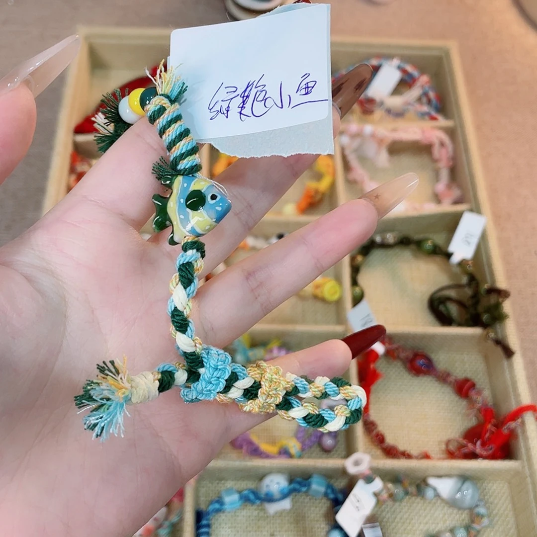 石英石纯铜绿色小鱼