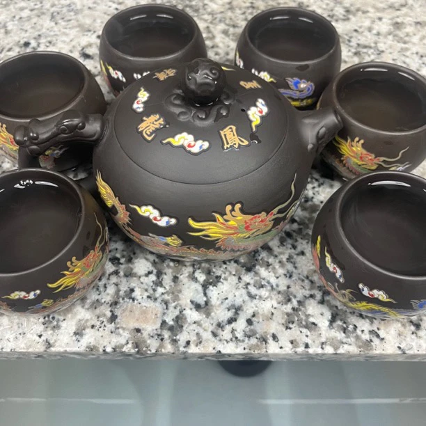 大容量500毫升一壶六龙蛋杯变色凤鸣七件套