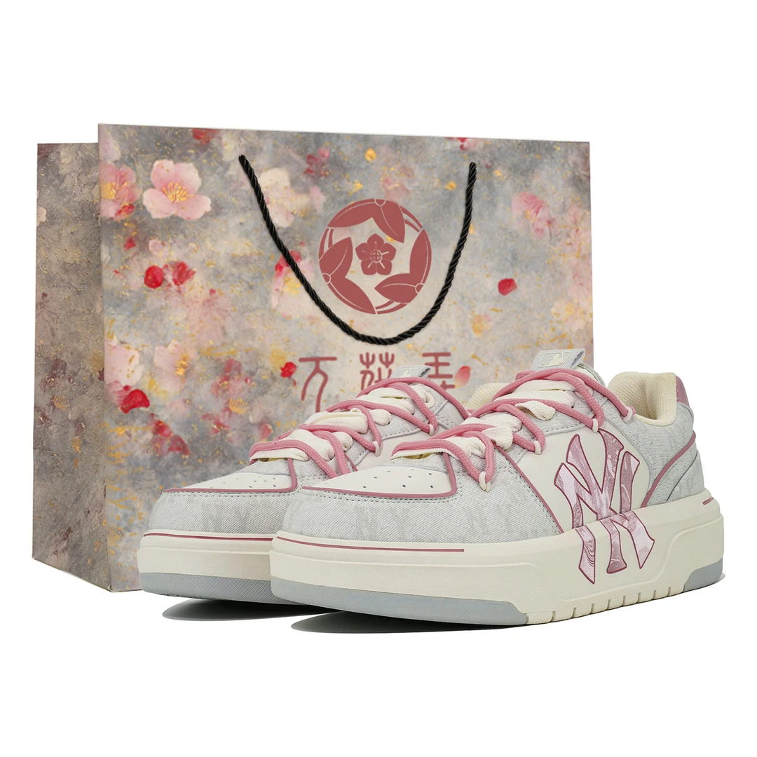 MLB定制球鞋Chunky Liner草莓奶糖 可爱甜美低帮板鞋男女同款白粉