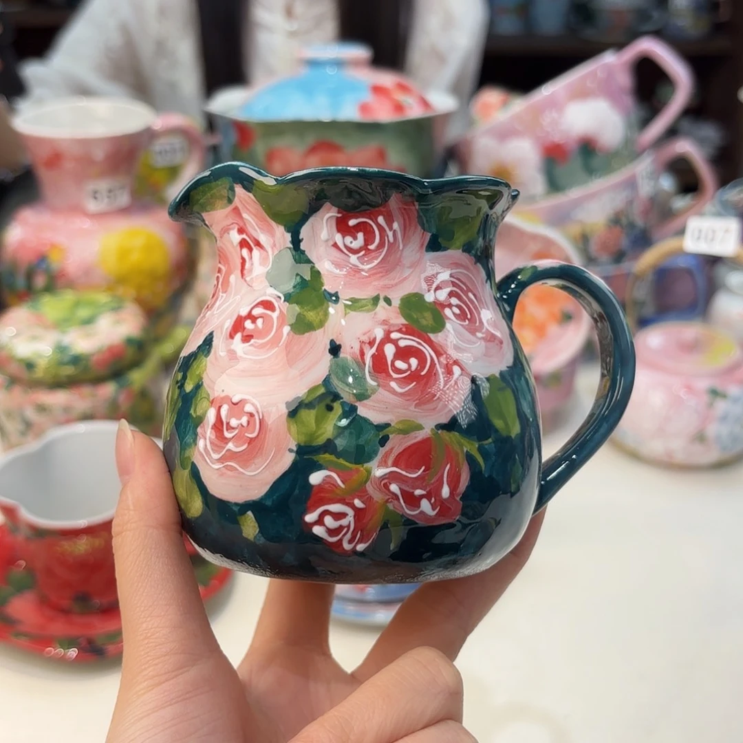 瓷片景德镇手绘高温釉下彩陶瓷茶具