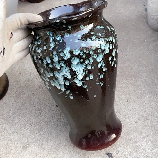 紫砂花盆口17高30瑕疵