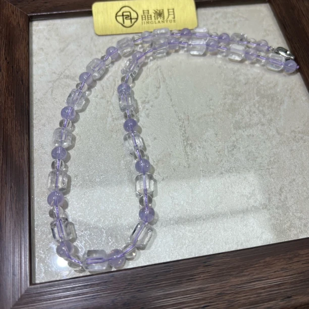 【晶澜月】M301【svip私人定制】天然白水晶桶珠项链多样性发其一