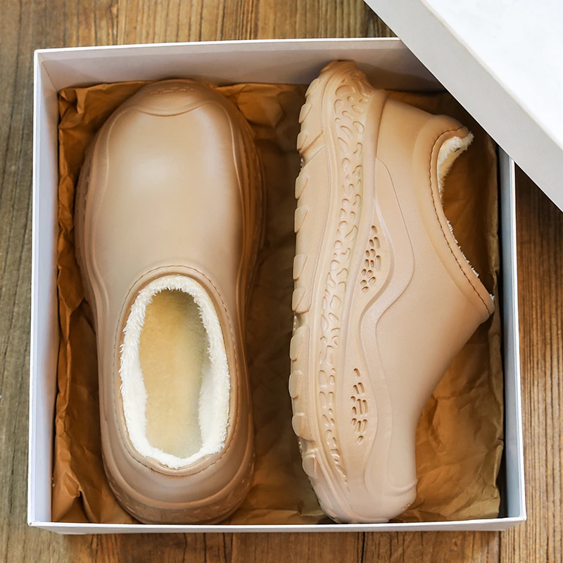 包跟棉拖鞋男女同款冬季加绒保暖防水棉鞋防滑一脚蹬东北雪地靴