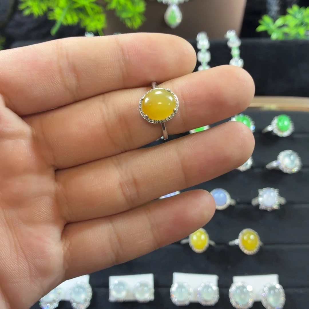翡翠银S925镶嵌戒指