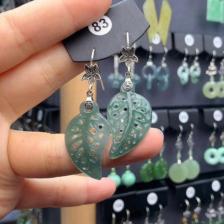 翡翠耳饰银S925镶嵌莫****566666