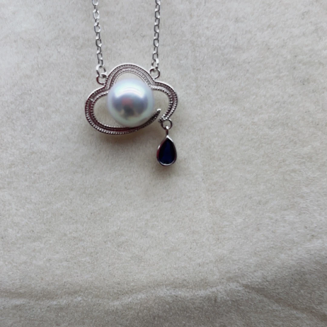 海水珍珠套链银S925镶嵌A38