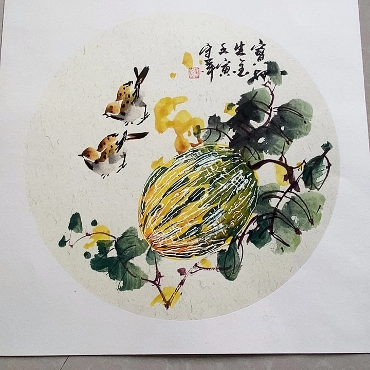 国画三尺斗方卡纸作品