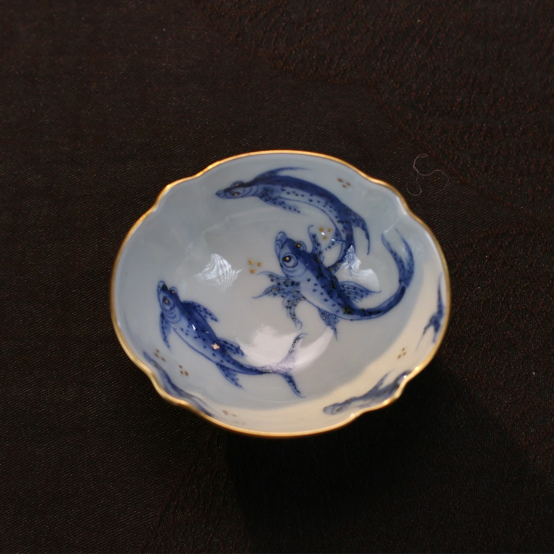 【悦生活】玄色-华隐堂-鱼藻贝壳杯 容量25cc（华隐S0550）