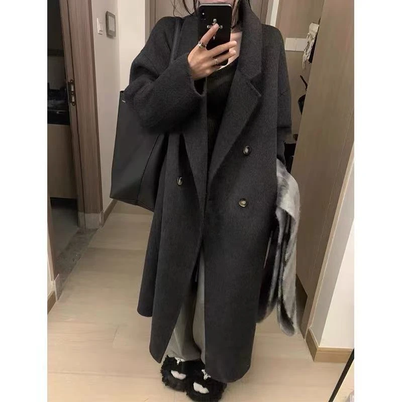 8881 M双面羊毛大衣女2025新款秋冬中长款韩系高级感宽松外套