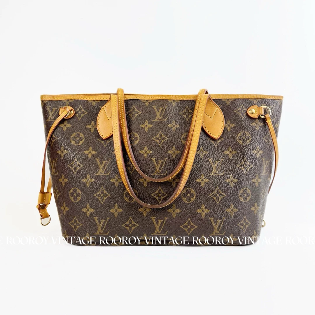95新 LouisVuitton/路易威登 Neverfull小号老花 金扣腋下包/0553