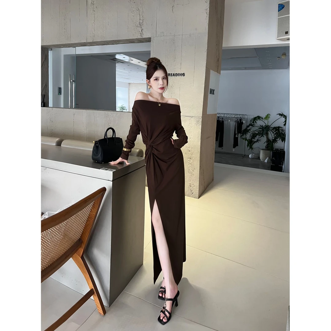 XIAOQIN【优雅知性】2025早秋新款优雅知性极简通勤连衣裙T116