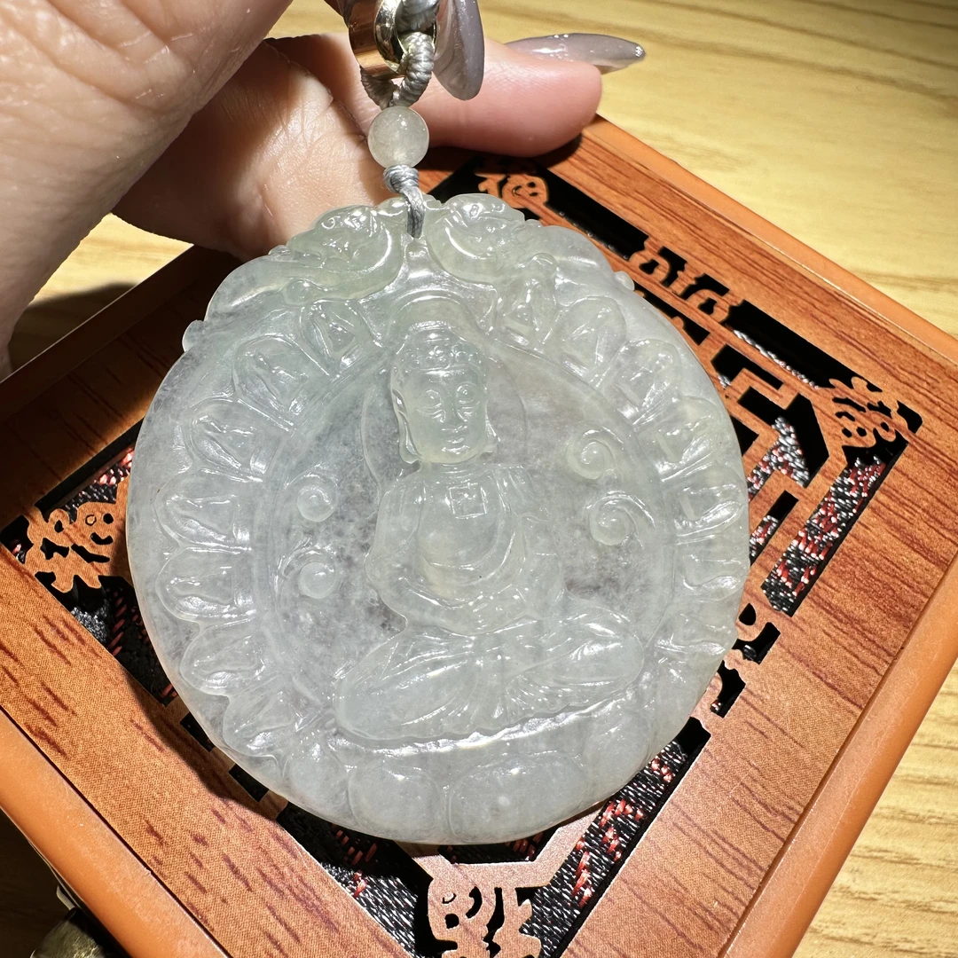L0061-天然A货翡翠-观音