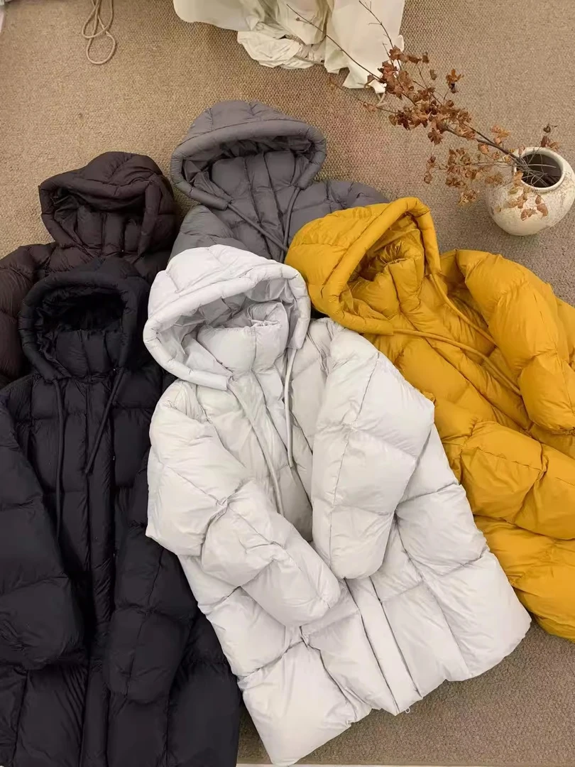 23639三星国标90白鸭绒！溯源码茧型中长款羽绒服加厚泡芙白鸭绒