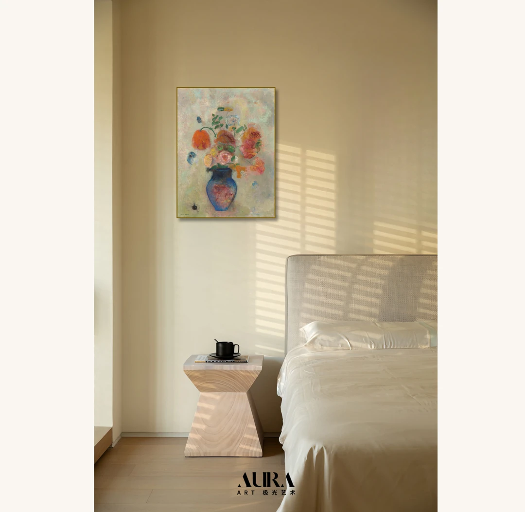 《春意瓶花》中古风简约风装饰画