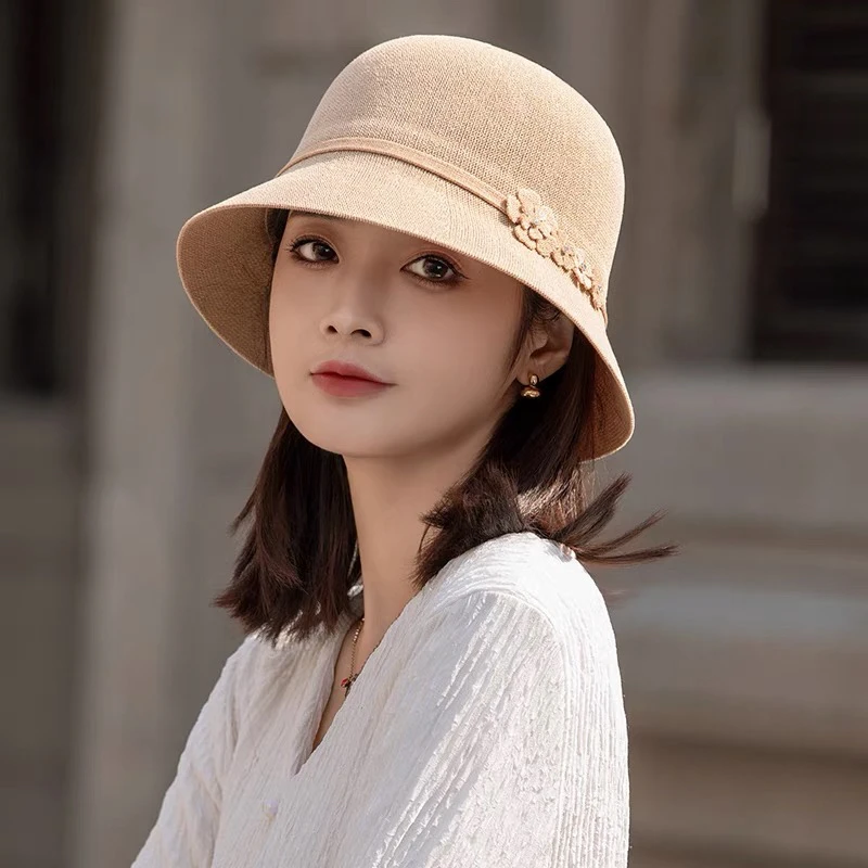 帽子女春秋薄款遮阳帽女防晒百搭时尚洋气帽子女款2025新款渔夫帽