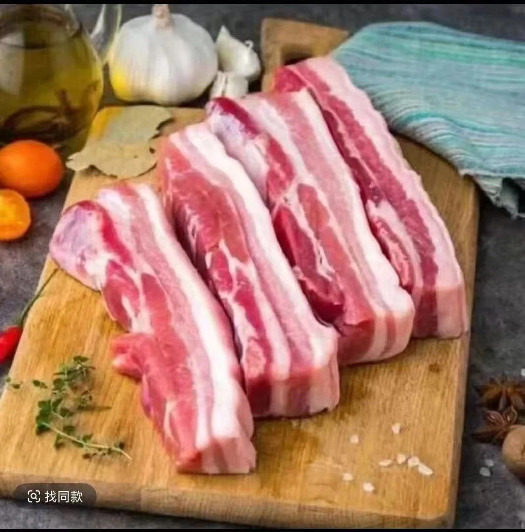 T(买四送二)农家散养土猪带皮五花肉切条顺丰发货