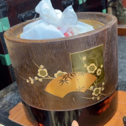 蜜安罐瓷香炉锡茶则