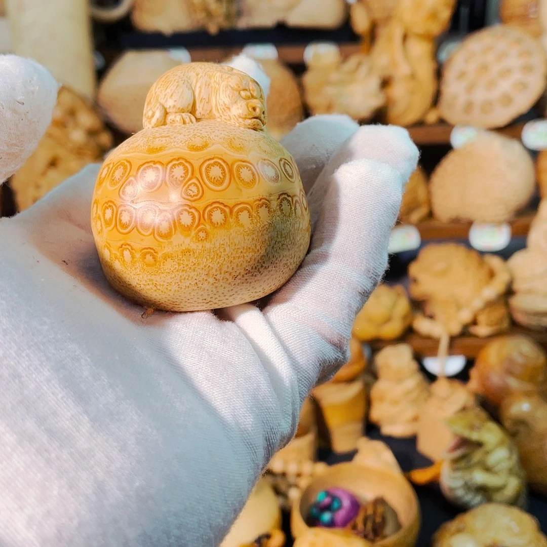 竹且*眠竹根雕铃铛把玩件