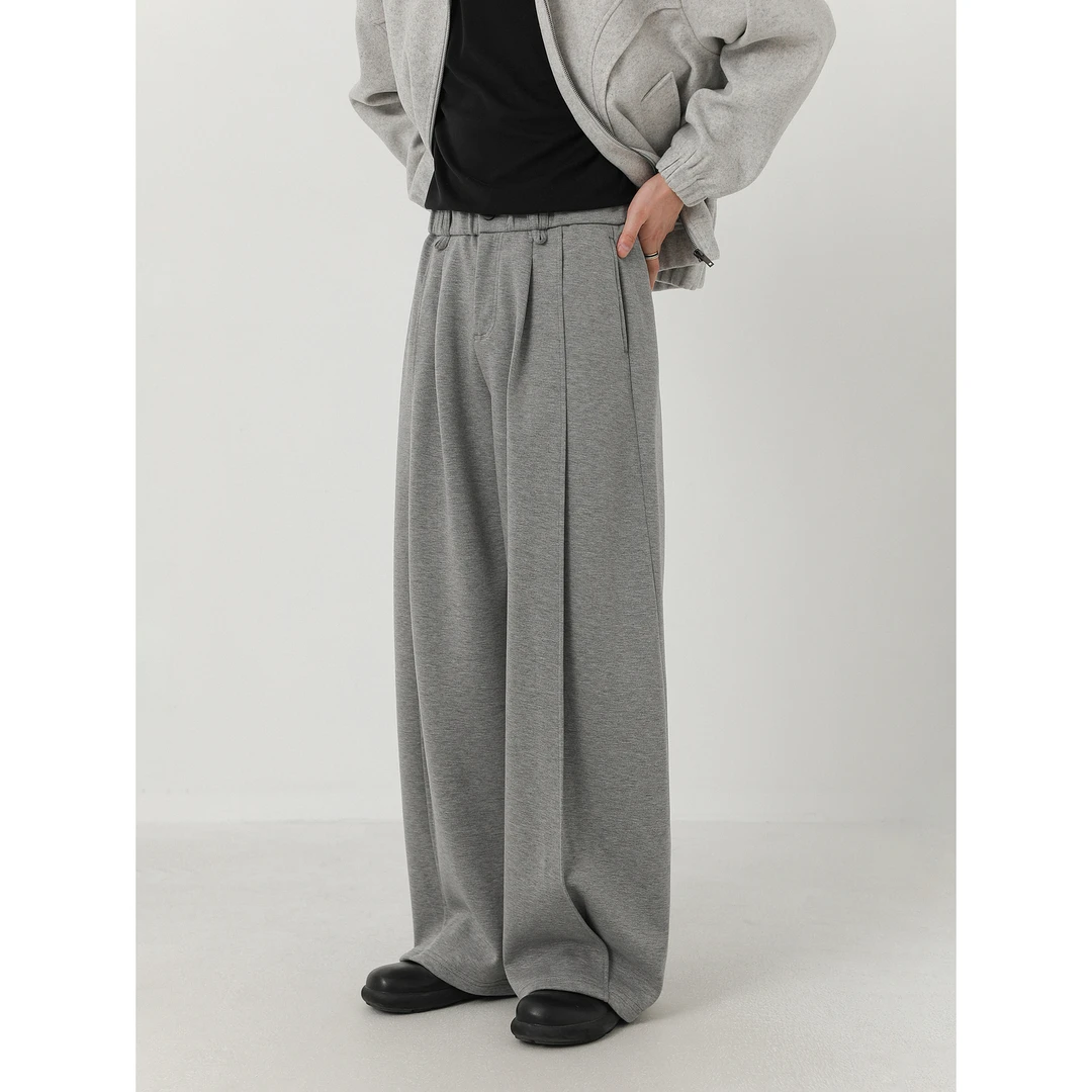 卓卓液氨棉松弛垂坠感休闲裤男士阔腿卫裤潮牌宽松长裤直筒拖地裤