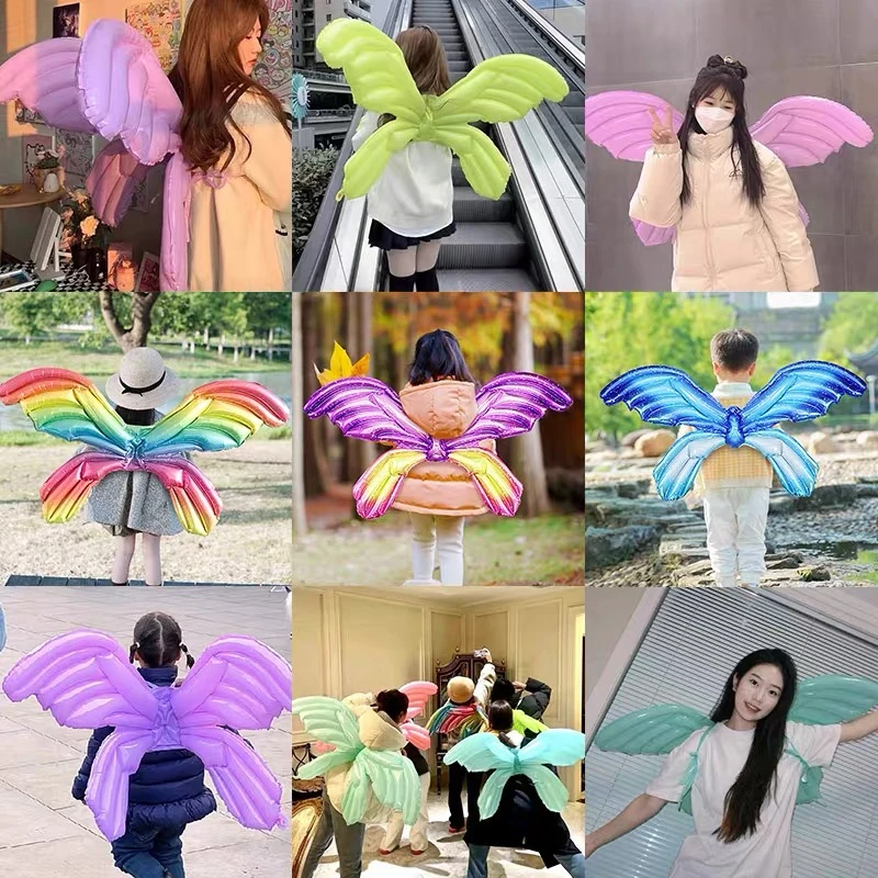 量大义卖春游幼儿园天使蝴蝶翅膀气球背饰装饰拍照道具
