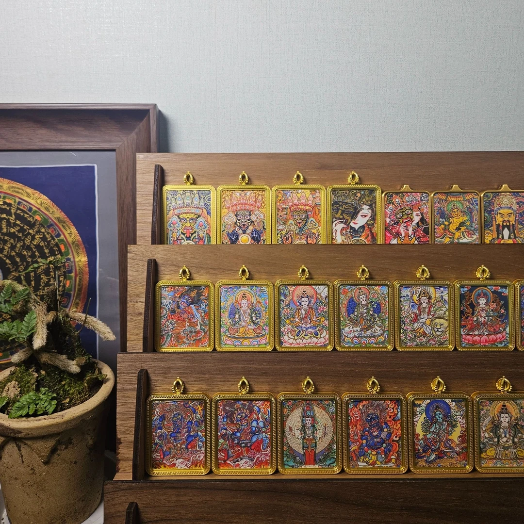 唐卡 吊坠 扎基 本命 藏传 绘画卡