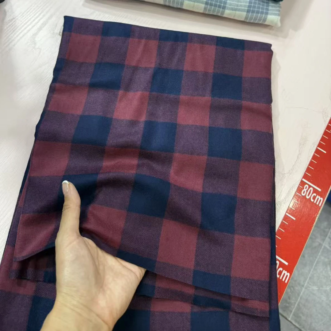 布料红藏蓝格小李小维斯1-1.5米多拍连裁