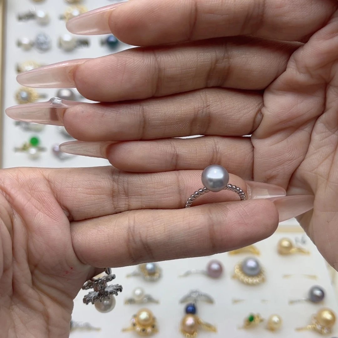 舒***塔合金淡水珍珠戒指