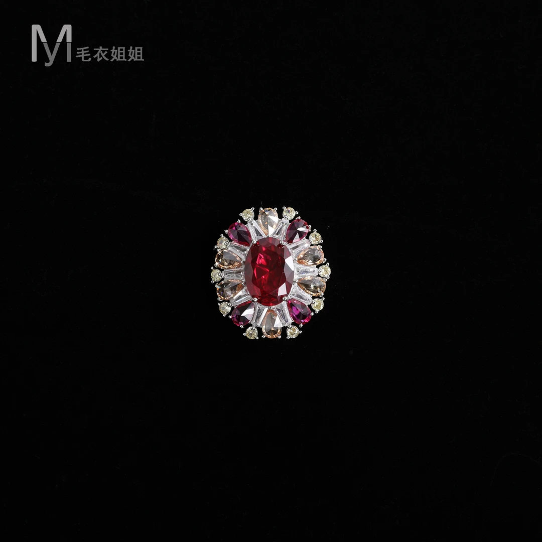 铜合金合成锆石胸针 轻奢精致防走光胸花磁吸胸针809-2761-1