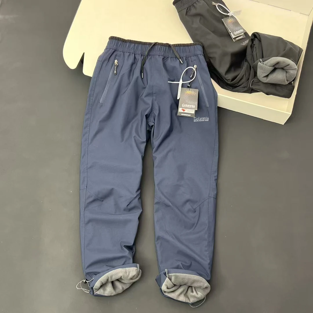 G家牛货 防水防风 男士户外休闲加绒加厚保暖直筒休闲裤