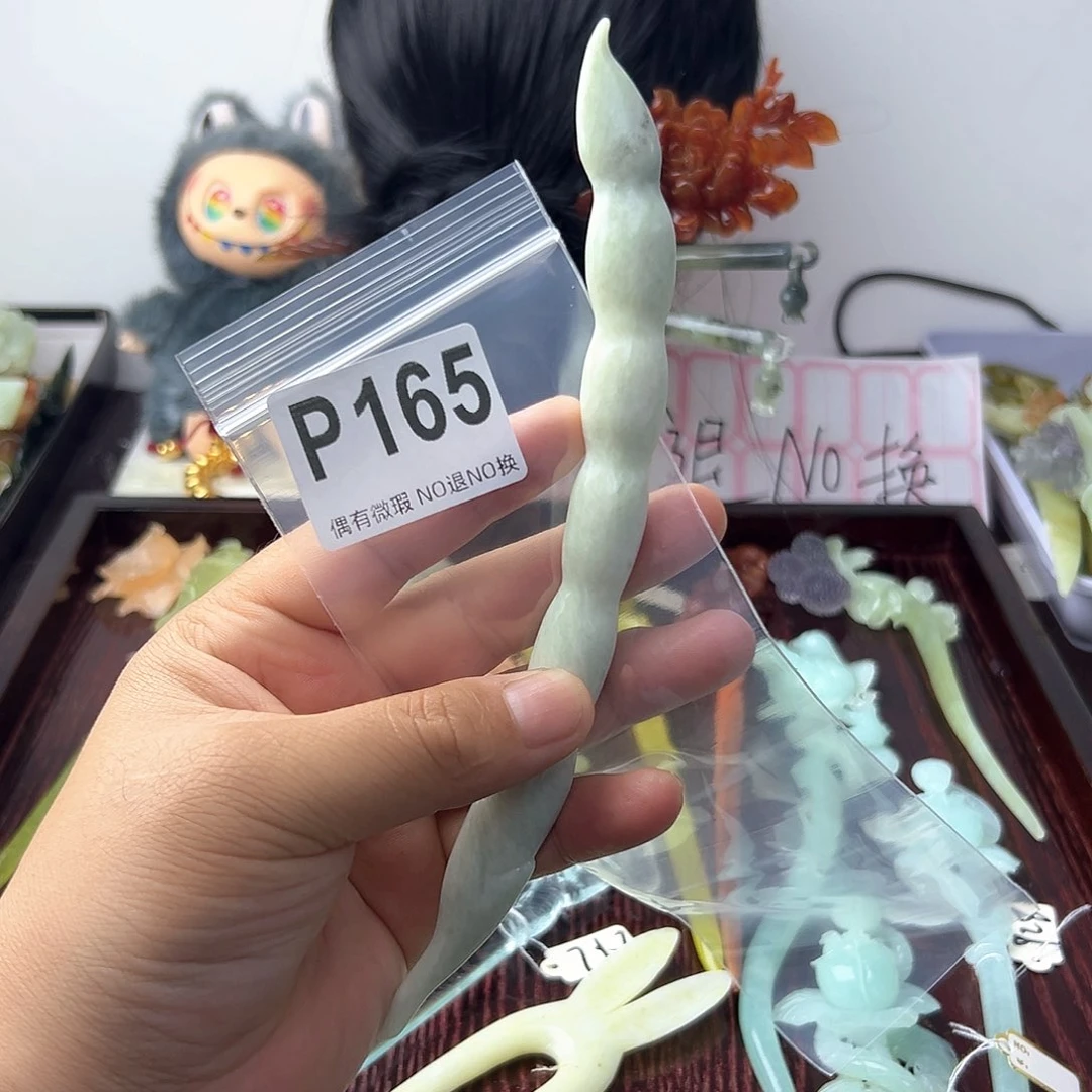 合金蛇纹石玉发饰h****6