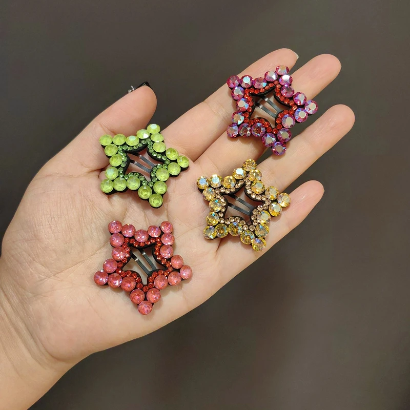 气质施家钻星星BB夹网红碎发夹高端4公分小号刘海夹卡子可爱发卡