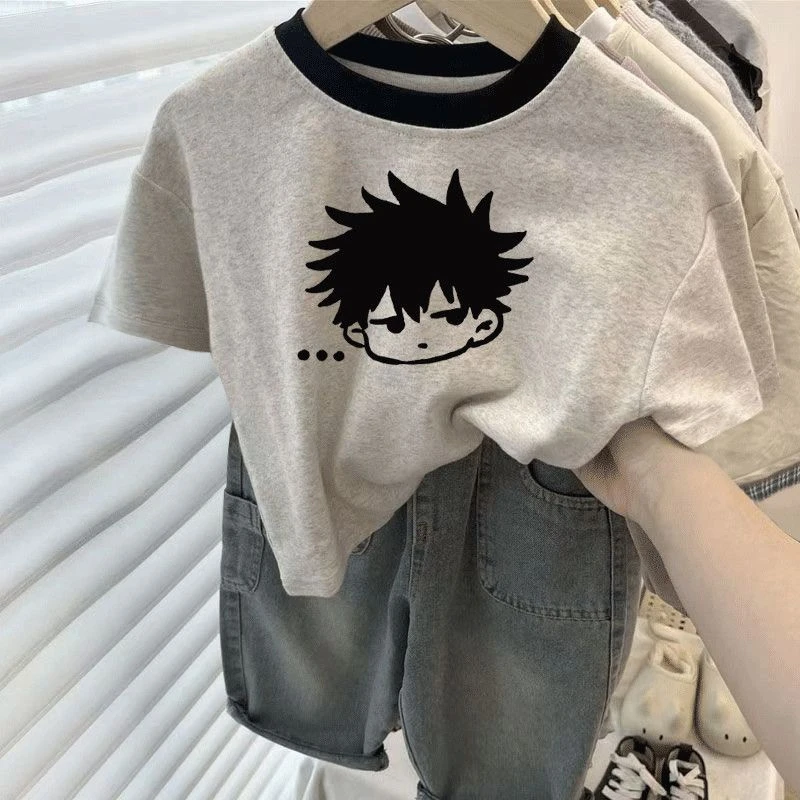 儿童短袖T恤100纯棉圆领卡通半袖衫夏季男童女童宝宝新款上衣洋气