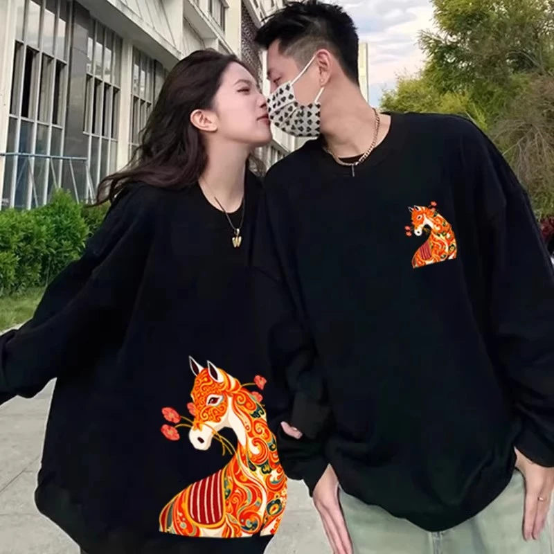 特大码300斤特别的情侣装圆领卫衣2026年秋冬季新款休闲宽松外套