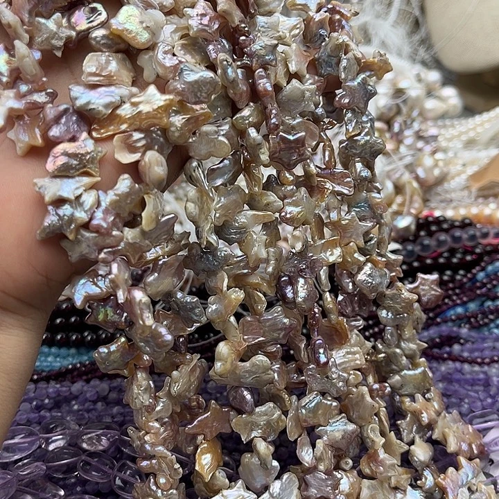 玛瑙/玉髓未镶嵌珠宝半成品一条炫彩巴洛克珍珠