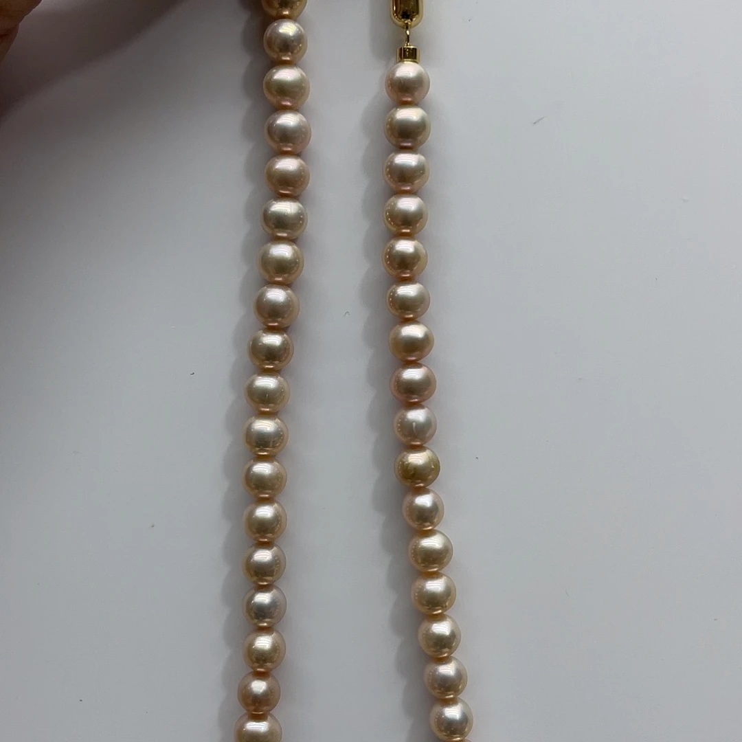 淡水珍珠18K金镶嵌颈饰