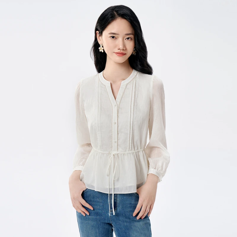 BuouBuou白月光25春新品首发优雅通勤莱赛尔衬衫上衣女DLBA061
