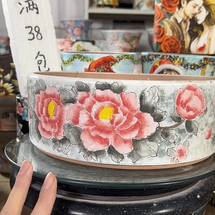 景德镇手绘花盆性价比超高的直播间