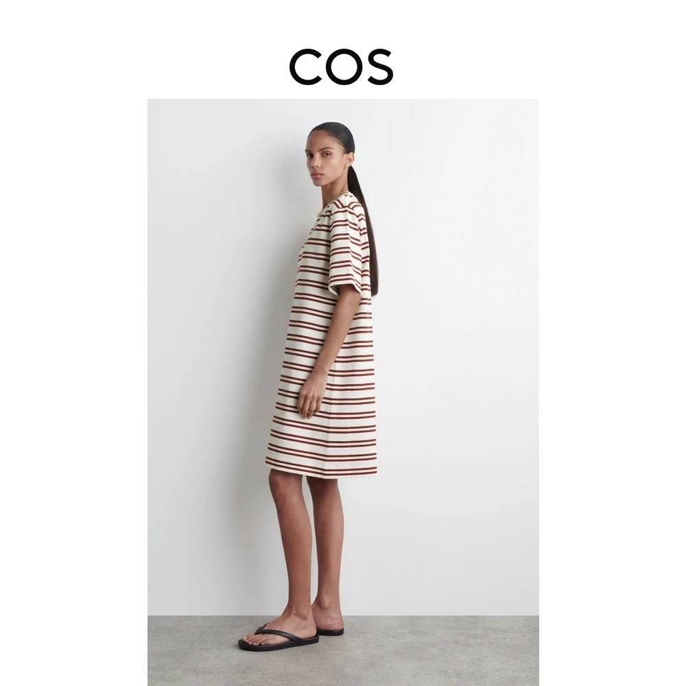COS女装 休闲版型圆领棉质迷你T恤连衣裙2025夏季新品1282551002