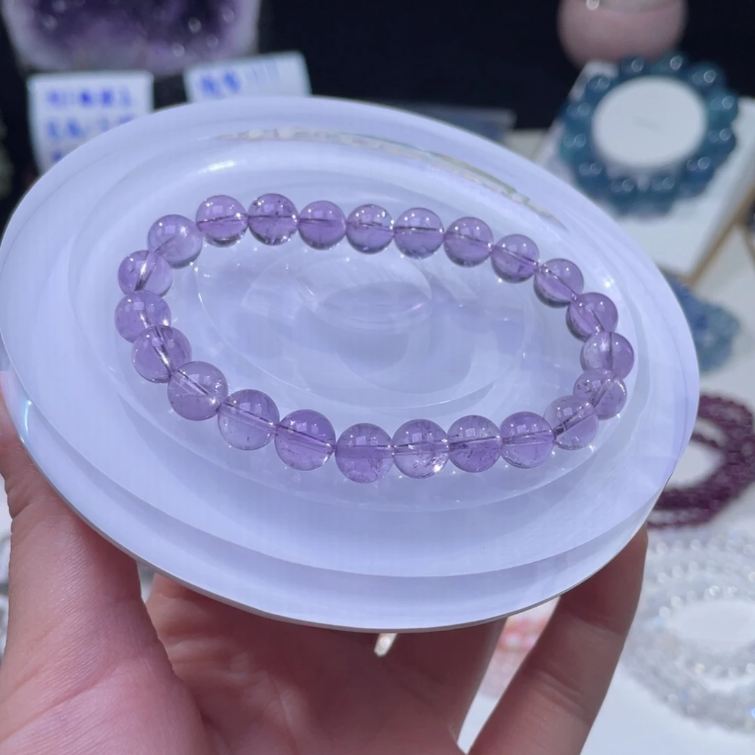 未镶嵌手链水晶玻利维亚碎冰冰紫水晶8+   35