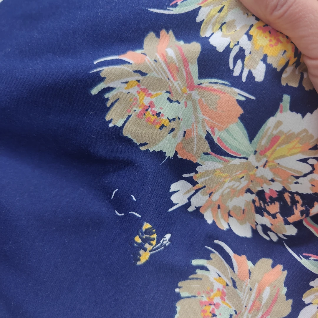 蓝色花双面针织面料2个定位