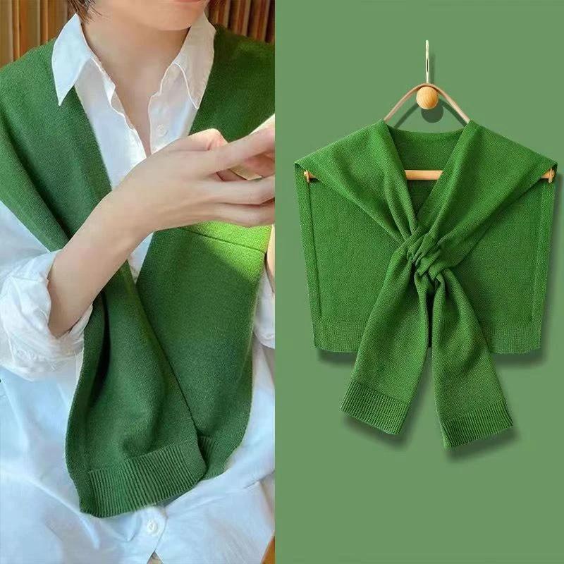 披肩新款薄款外搭女时尚百搭韩国春秋季针织洋气纯色网红披肩