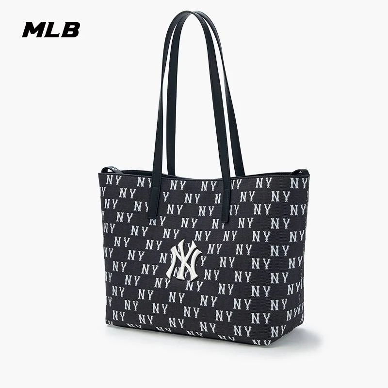 MLB男女情侣满印老花大容量时尚通勤托特包25春季新款3AORM015N
