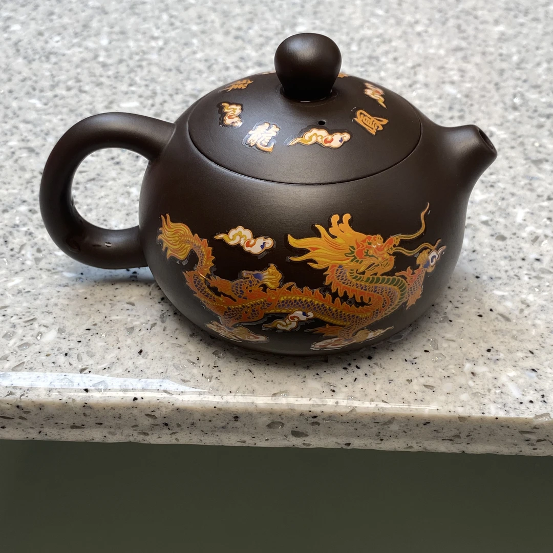 【闪购商品】手工紫泥变色龙凤呈祥西施凤鸣壶