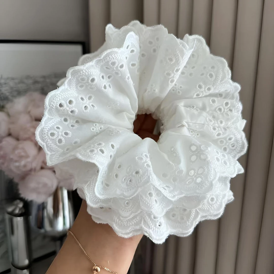 【Muusu】新款复古蕾丝发圈镂空花边百搭头绳LY0047(商家承担运费)