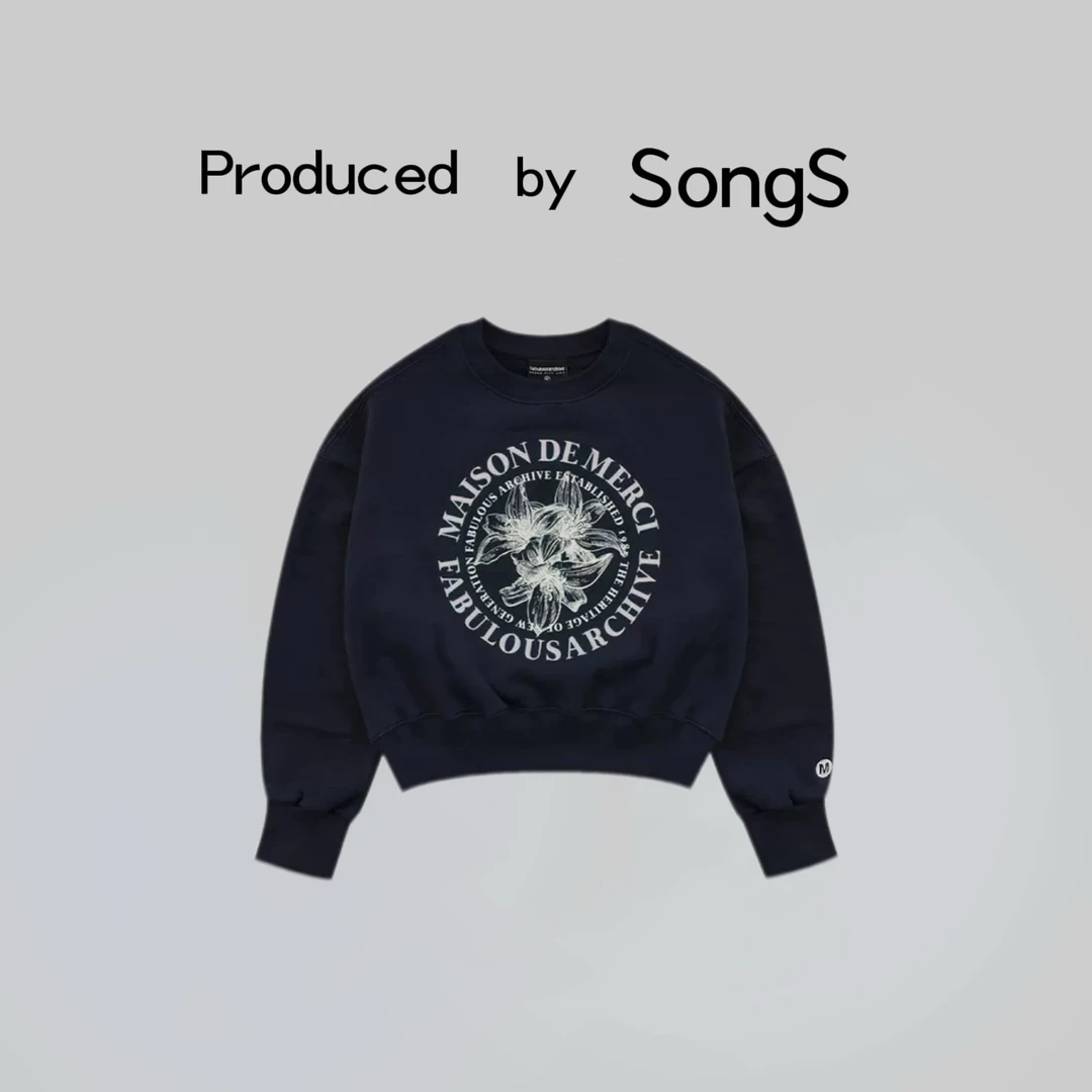 松子严选-韩风巴塞罗FA刺绣印花圆领卫衣T恤