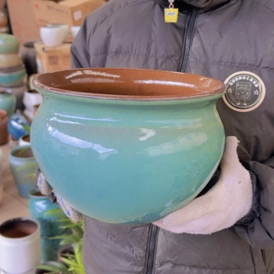 紫砂花盆高19口25————