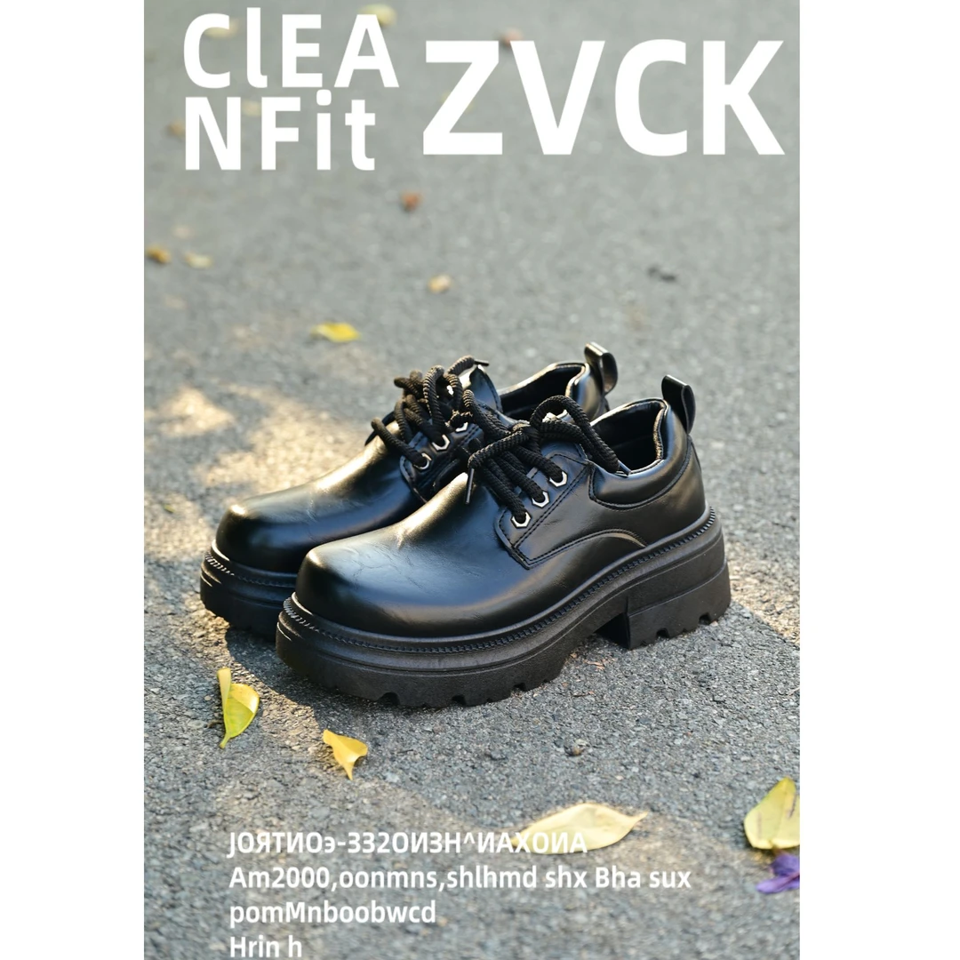 Zvck翘头德比鞋6.5厘米增高英伦老钱风clfenit小皮鞋男士痞帅鞋子